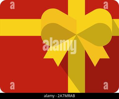 Pack cadeau vector illustration.case rouge attaché avec du ruban jaune. Illustration de Vecteur