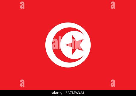 Drapeau de la Tunisie ou symbole national tunisien fond illustration vectorielle Illustration de Vecteur