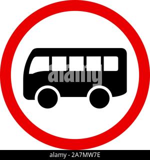 Arrêt de bus sign vector illustration symbole de la circulation. Super pour un autocollant, étiquette, symbole, signe et origines. Rouge, blanc. Illustration de Vecteur