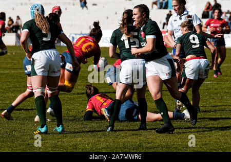 L'Estadio Nacional Complutense, Madrid, Espagne. Novembre 03, 2019. Rugby test match Espagne Femmes v Pays de Galles les femmes à Madrid, Espagne. EnriquePSans/Alamy Live News Banque D'Images