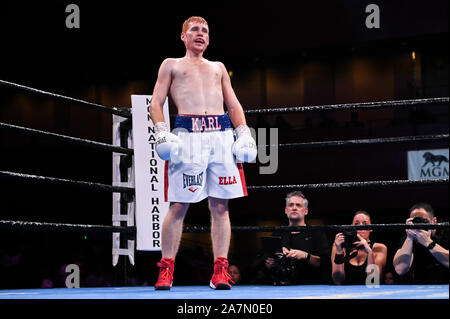 Oxon Hill, Maryland, USA. 2e Nov, 2019. RYAN KARL de Texas en action au cours de la super-légers bout tenu au MGM National Harbor à Oxon Hill, Maryland. Credit : Amy Sanderson/ZUMA/Alamy Fil Live News Banque D'Images