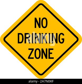 Pas de zone potable warning sign vector illustration. Jaune diamant board. Illustration de Vecteur