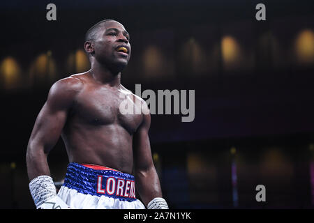 Oxon Hill, Maryland, USA. 2e Nov, 2019. JAVIER FORTUNA de République Dominicaine célèbre remportant le combat léger tenu au MGM National Harbor à Oxon Hill, Maryland. Credit : Amy Sanderson/ZUMA/Alamy Fil Live News Banque D'Images