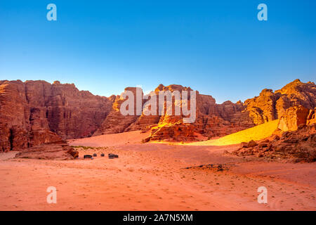 Le désert de Wadi Rum en Jordanie Banque D'Images