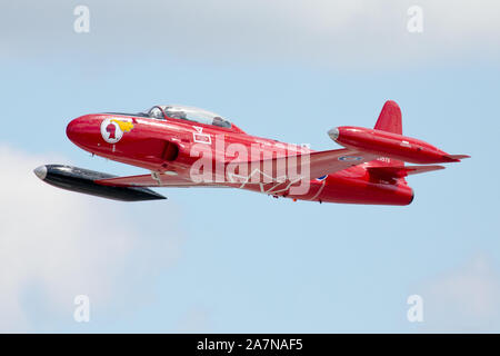 Jet Aircraft Museum's Canadair CT-133 Cavalier rouge, car il participe à l'Airshow de Londres, situé à London, Ontario, Canada. Le 14 septembre 2019. Banque D'Images