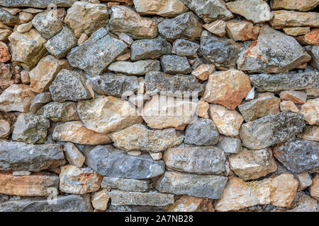 Détail d'un vieux mur en pierre naturelle bloque Banque D'Images