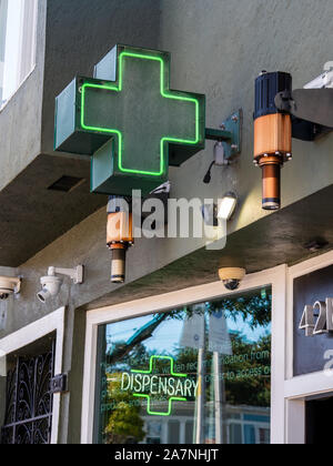 La croix verte cannabis dispensary emplacement du magasin Banque D'Images