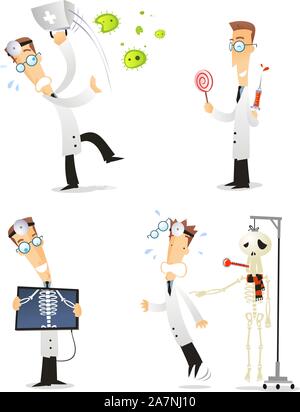 Médecin cartoon illustration set Illustration de Vecteur