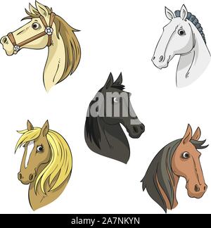 Cheval Tête de cheval étalon Collection Vector Illustration Illustration de Vecteur