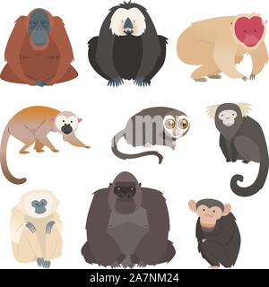 Collection de primates et de singe Illustration de Vecteur