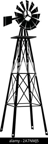 WINDMILL SILHOUETTE VECTOR Illustration de Vecteur