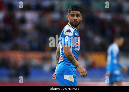 Lorenzo Insigne du SSC Napoli en gestes durant le championnat d'Italie Serie A match de football entre les Roms et SSC Napoli le 2 novembre 2019 au Stade olympique de Rome, Italie - (Photo par Federico Proietti/ESPA-images) Banque D'Images