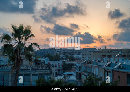 Coucher du soleil à Jaffa Tel Aviv ISRAËL Banque D'Images