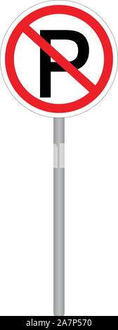 No parking sign. panneau interdisant l'icône parking.aucun stationnement sur fond blanc. Télévision. style panneau interdisant l'parking sign pour la structure de votre site web, connectez-vous Illustration de Vecteur