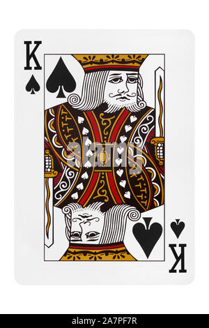 Le Roi de pique jeu de carte sur fond blanc Banque D'Images
