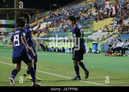 Cariacica, au Brésil. 2e Nov, 2019. Le Japon Jun Nishikawa célèbre marquant le premier but lors de la Coupe du Monde U-17 DE LA FIFA, Brésil 2019 Groupe d match entre le Sénégal 0-1 le Japon à l'Estadio Kleber Andrade à Cariacica, Brésil, Novembre 2, 2019. Credit : AFLO/Alamy Live News Banque D'Images