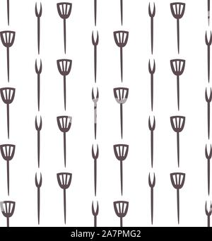 Modèle transparent avec des ustensiles de cuisine. Continuoss pattern. Vector Illustration Illustration de Vecteur