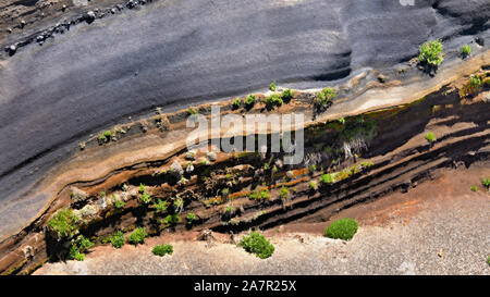 Formation géologique de plusieurs couches volcaniques sur Tenerife, appelée La Tarta. Formé par l'émission de diverses substances volcaniques. 'La tarta" : Banque D'Images