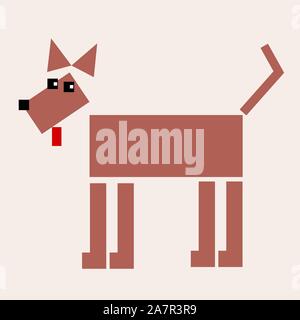 Chien - animal vecteur géométrique conception. Chien de berger. Illustration de Vecteur