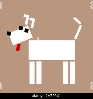 Chien - animal vecteur géométrique conception. Chien de Berger Blanc. Illustration de Vecteur