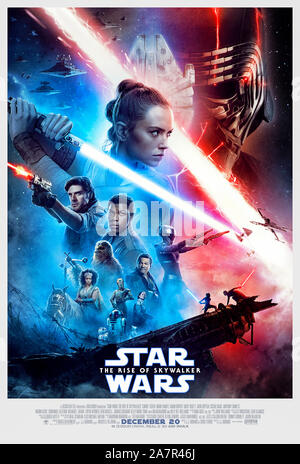 Star Wars : La montée de Skywalker (2019) réalisé par J.J. Abrams et avec Mark Hamill, Billie Troop, Daisy Ridley, Adam Driver et Ian McDiarmid. Episode IX, le dernier chapitre de la trilogie Skywalker. Banque D'Images