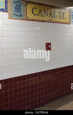 Canal st métro str new york Banque D'Images