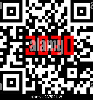 Les technologies modernes 2020 written à l'intérieur d'un QR code. Illustration de Vecteur