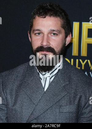 Los Angeles, États-Unis. 06Th Nov, 2019.L'Acteur Shia LaBeouf arrive à la 23e Prix du cinéma hollywoodien qui s'est tenue à l'hôtel Beverly Hilton le 3 novembre 2019 à Beverly Hills, Los Angeles, Californie, États-Unis. (Photo par Xavier Collin/Image Press Office) Banque D'Images