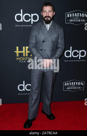 Los Angeles, États-Unis. 06Th Nov, 2019.L'Acteur Shia LaBeouf arrive à la 23e Prix du cinéma hollywoodien qui s'est tenue à l'hôtel Beverly Hilton le 3 novembre 2019 à Beverly Hills, Los Angeles, Californie, États-Unis. (Photo par Xavier Collin/Image Press Office) Banque D'Images