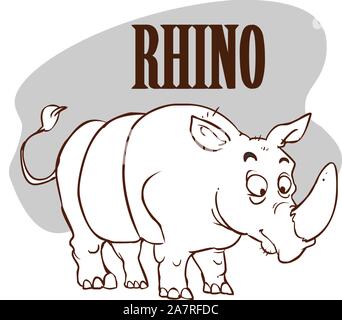 Rhino sur la savane images illustrations Illustration de Vecteur