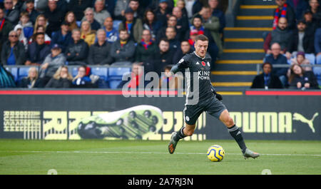 Londres, Royaume-Uni. 03 novembre Leicester City's Jamie Vardy au cours de Premier League anglaise entre Crystal Palace et Leicester City at Selhurst P Banque D'Images