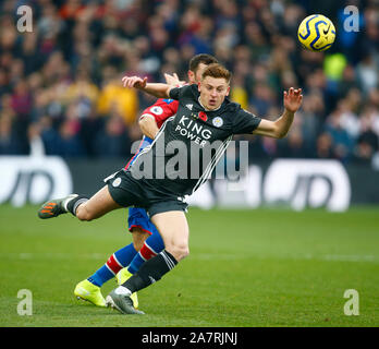 Londres, Royaume-Uni. 03 novembre Leicester City's Harvey Barnes au cours de Premier League anglaise entre Crystal Palace et Leicester City at Selhurst Banque D'Images