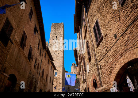 Les rues de San Gimignano Toscane Italie Banque D'Images