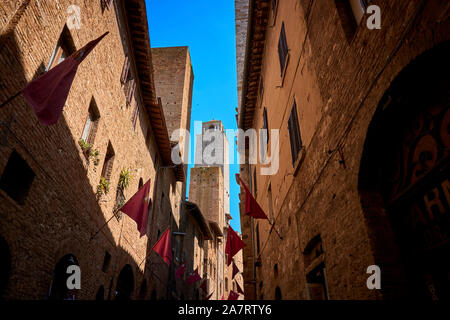 Les rues de San Gimignano Toscane Italie Banque D'Images