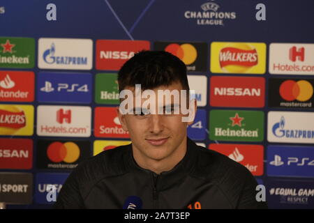 Cobham, Surrey, UK 4 Novembre, 2019 Frank Lampard Chelsea Football Club manager parle de sa forme les équipes et les perspectives à venir de la Ligue des champions de demain match contre FC AJAX de Holland Credit : Motofoto/Alamy Live News Banque D'Images