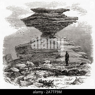 Peu Mis Tor, aka Wain Tor, Dartmoor National Park, Devon, Angleterre du sud, vue ici au 19e siècle. Photos de l'anglais, publié en 1890. Banque D'Images