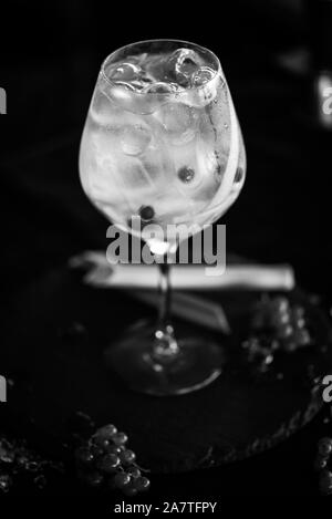 gin tonique avec rhubarbe fraîche Banque D'Images