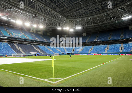 Saint-pétersbourg, Russie. 08Th Nov, 2019. Football : match de la Ligue des Champions avant le Zenit Saint-Pétersbourg - RB Leipzig. Vue à l'Gazprom-Arena. Crédit : Jan Woitas/dpa-Zentralbild/dpa/Alamy Live News Banque D'Images