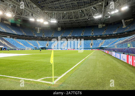 Saint-pétersbourg, Russie. 08Th Nov, 2019. Football : match de la Ligue des Champions avant le Zenit Saint-Pétersbourg - RB Leipzig. Vue à l'Gazprom-Arena. Crédit : Jan Woitas/dpa-Zentralbild/dpa/Alamy Live News Banque D'Images