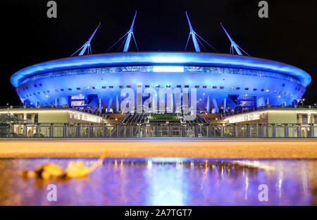 Saint-pétersbourg, Russie. 08Th Nov, 2019. Football : match de la Ligue des Champions avant le Zenit Saint-Pétersbourg - RB Leipzig. Vue de la Gazprom Arena. Crédit : Jan Woitas/dpa-Zentralbild/dpa/Alamy Live News Banque D'Images