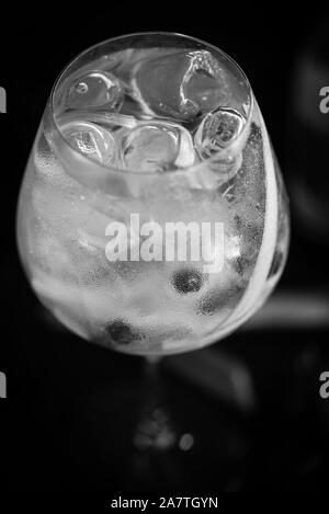 gin tonique avec rhubarbe fraîche Banque D'Images