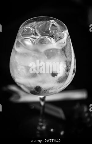 gin tonique avec rhubarbe fraîche Banque D'Images