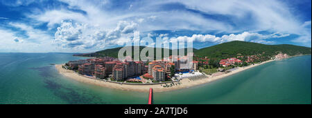 Vue panoramique sur mer Elenite resort sur la côte bulgare de la Mer Noire Banque D'Images