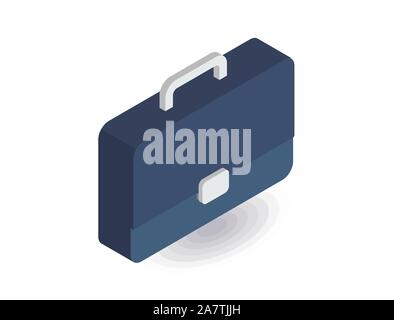 Cas, porte-documents, portefeuille, symbole de carrière télévision isométrique icône. 3D de vecteur illustration en couleur. Les pictogrammes isolé sur fond blanc Illustration de Vecteur