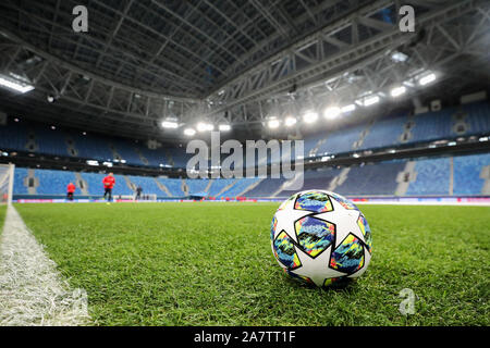 Saint-pétersbourg, Russie. 08Th Nov, 2019. Football : match de la Ligue des Champions avant le Zenit Saint-Pétersbourg - RB Leipzig. Vue à l'Gazprom-Arena pendant l'entraînement final. Crédit : Jan Woitas/dpa-Zentralbild/dpa/Alamy Live News Banque D'Images