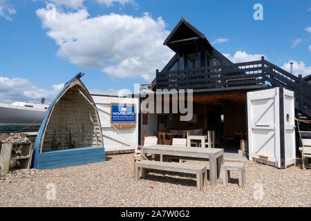 Novoboats le bois & l'eau les bateaux d'exposition et atelier, port de Southwold, Suffolk, UK. Banque D'Images