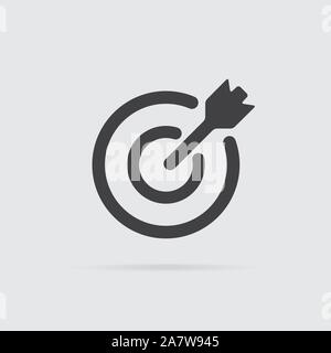 L'icône cible dans un style plat isolé sur fond gris. Pour votre conception de logo. Vector illustration. Illustration de Vecteur