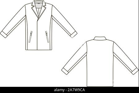 Vêtements Homme Veste de croquis techniques en graphisme vectoriel Illustration de Vecteur