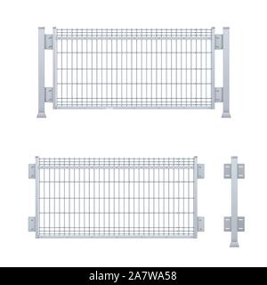 Vecteur réaliste galvanisées pour clôture de bord. Illustration de Vecteur