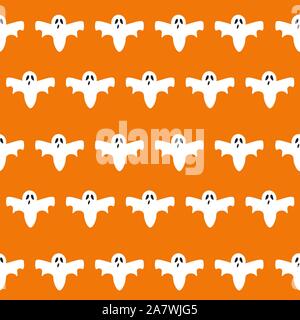 Icône fantôme mignon personnage, motif de fond sans soudure, Vector illustration Illustration de Vecteur